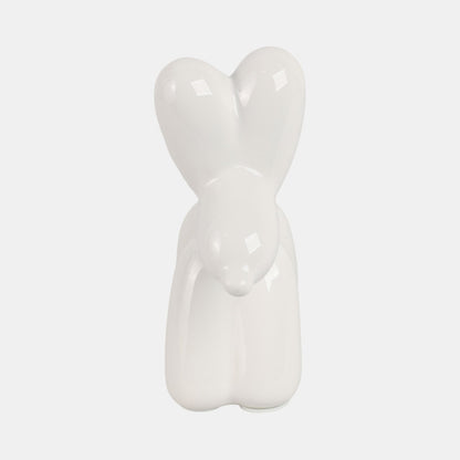 7" Ceramic Balloon Dog – White