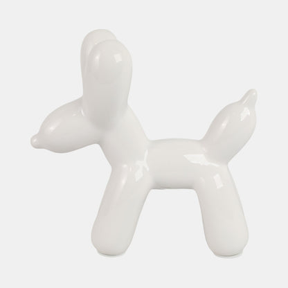 7" Ceramic Balloon Dog – White