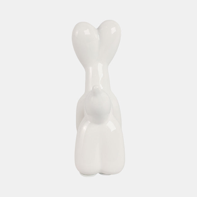 7" Ceramic Balloon Dog – White