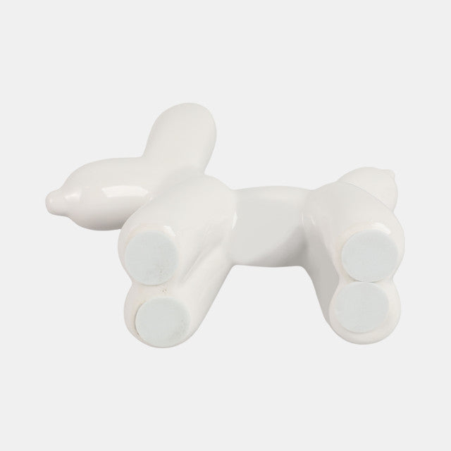 7" Ceramic Balloon Dog – White