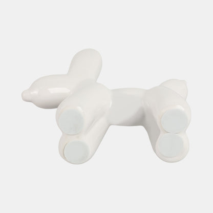 7" Ceramic Balloon Dog – White