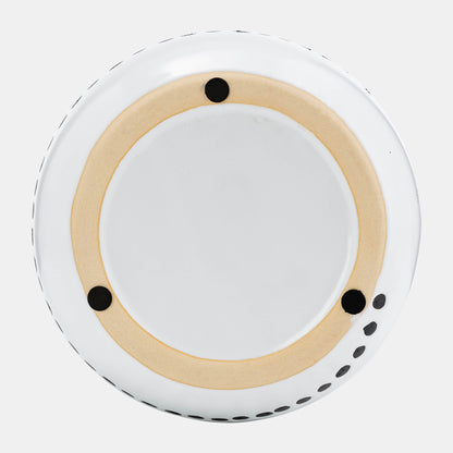 Jarrón de flores con puntos en espiral