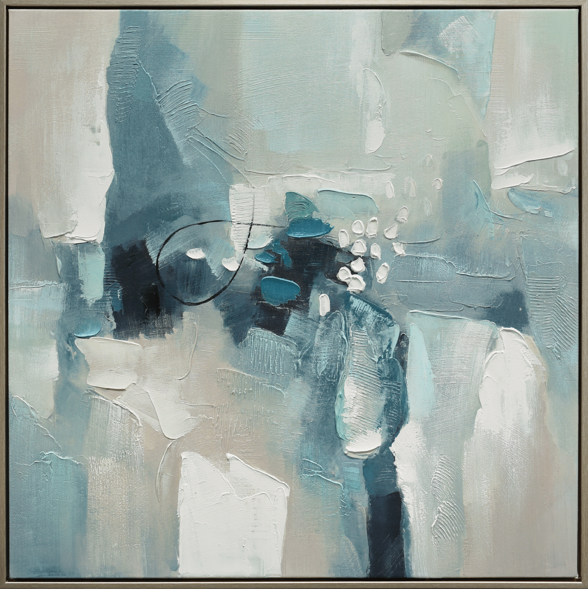 Azure Symphony Hand-embellished Canvas in Frame