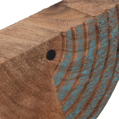 Mango Wood 10", Fish Log, Brown/blue