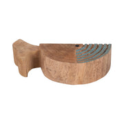 Mango Wood 10", Fish Log, Brown/blue