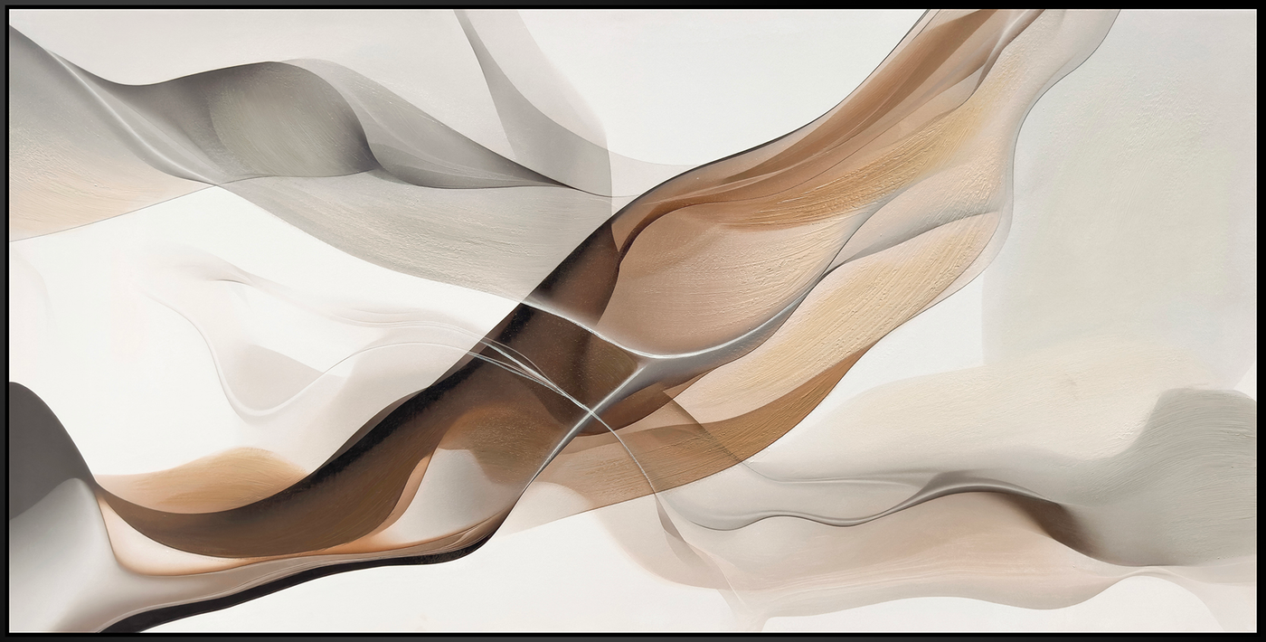 Ethereal Waves Hand-embellished Canvas in Frame