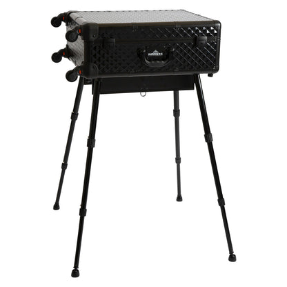 SlayCase® Pro Vanity Travel Train Case with Stand in Black Studded