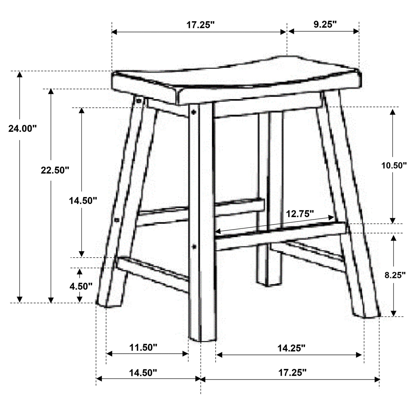 Durant Wood Backless Counter Stool Chestnut