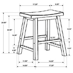 Durant Wood Backless Counter Stool Chestnut