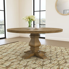 Florence Round 60-inch Pedestal Base Dining Table Black