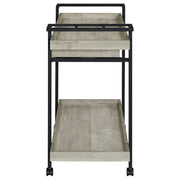 Carrito de bar Ventura de madera de ingeniería con 1 cajón, color gris Driftwood