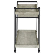 Carrito de bar Ventura de madera de ingeniería con 1 cajón, color gris Driftwood