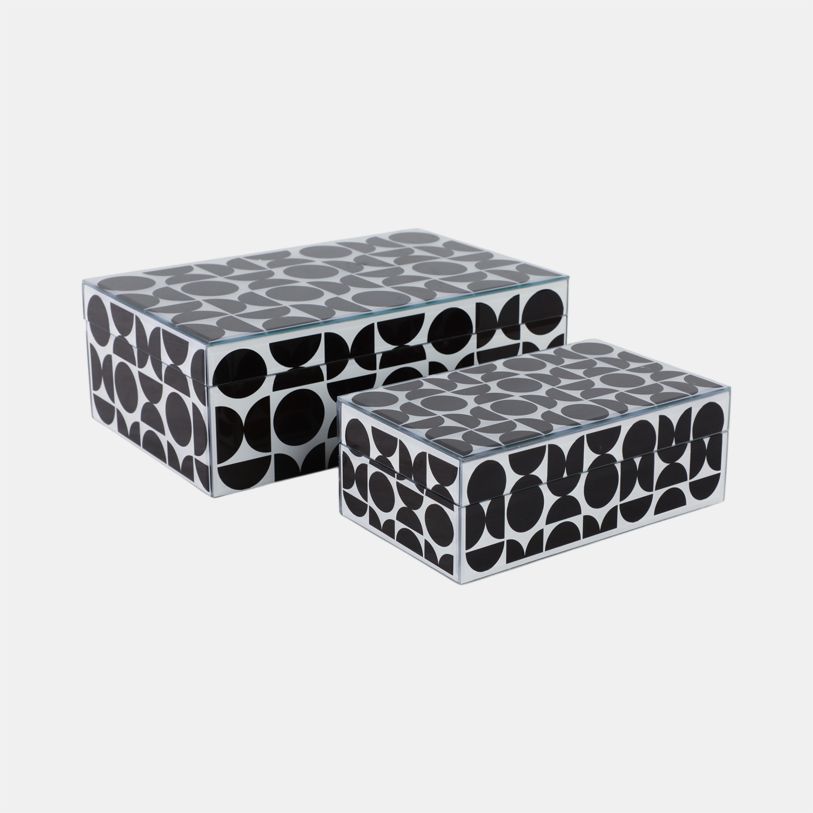 Modern Print Decorative Boxes (Set of 2)