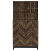 Gabinete bar para el hogar Mendoza de 2 puertas, almacenamiento de vinos, roble rústico