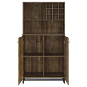 Gabinete bar para el hogar Mendoza de 2 puertas, almacenamiento de vinos, roble rústico