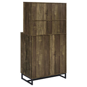Gabinete bar para el hogar Mendoza de 2 puertas, almacenamiento de vinos, roble rústico