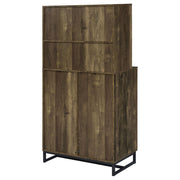 Gabinete bar para el hogar Mendoza de 2 puertas, almacenamiento de vinos, roble rústico