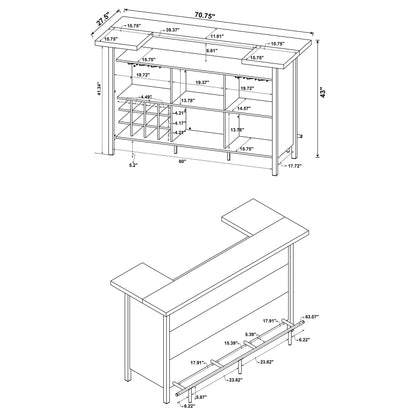 Armario para vinos independiente Bellemore de roble rústico