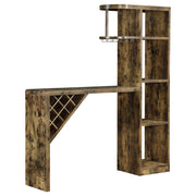 Mesa de bar para el hogar Belvedere de 5 estantes, almacenamiento de vinos, color nuez moscada rústica