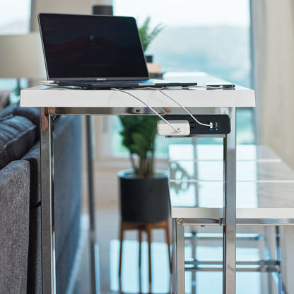 Juego de mesa rectangular de altura de mostrador Marmot cromado