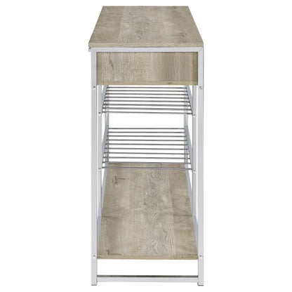 Melrose - Mueble de bar con 2 cajones y botellero para vinos, color gris