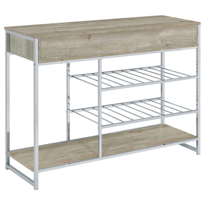 Melrose - Mueble de bar con 2 cajones y botellero para vinos, color gris