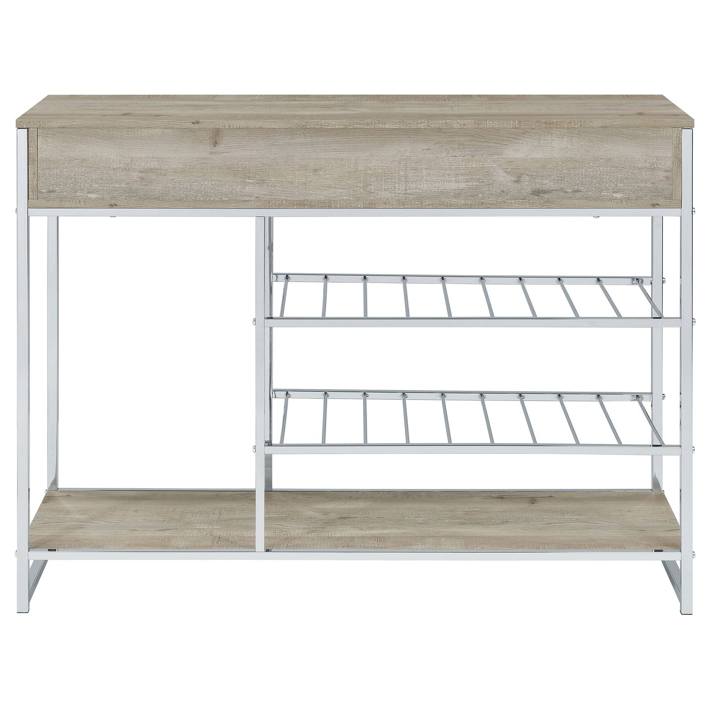 Melrose - Mueble de bar con 2 cajones y botellero para vinos, color gris
