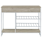 Melrose - Mueble de bar con 2 cajones y botellero para vinos, color gris