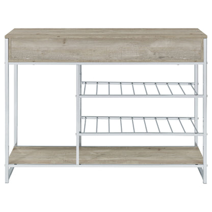 Melrose - Mueble de bar con 2 cajones y botellero para vinos, color gris