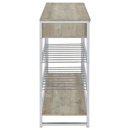 Melrose - Mueble de bar con 2 cajones y botellero para vinos, color gris