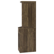 Mueble bar esquinero para vinos Alviso de 1 cajón, roble rústico