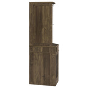 Mueble bar esquinero para vinos Alviso de 1 cajón, roble rústico