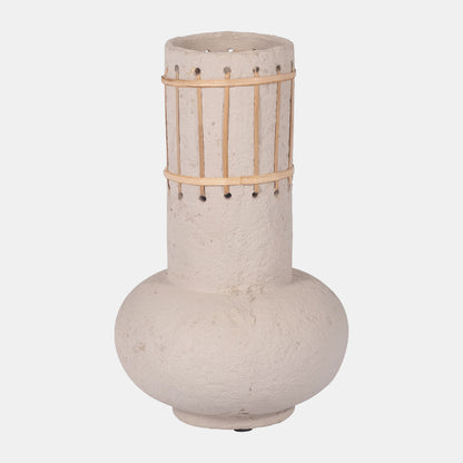 Ecomix, Top Weave Nomad Vase, Ivory