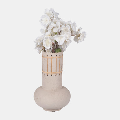 Ecomix, Top Weave Nomad Vase, Ivory