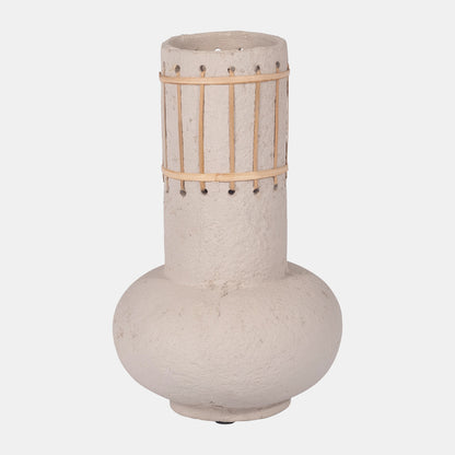 Ecomix, Top Weave Nomad Vase, Ivory