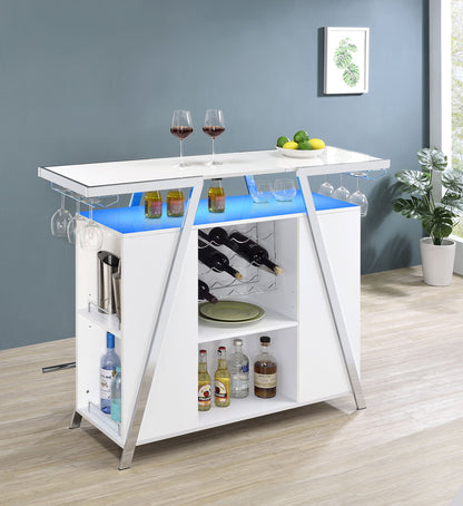 Mueble bar independiente LED para el hogar Araceli blanco de alto brillo