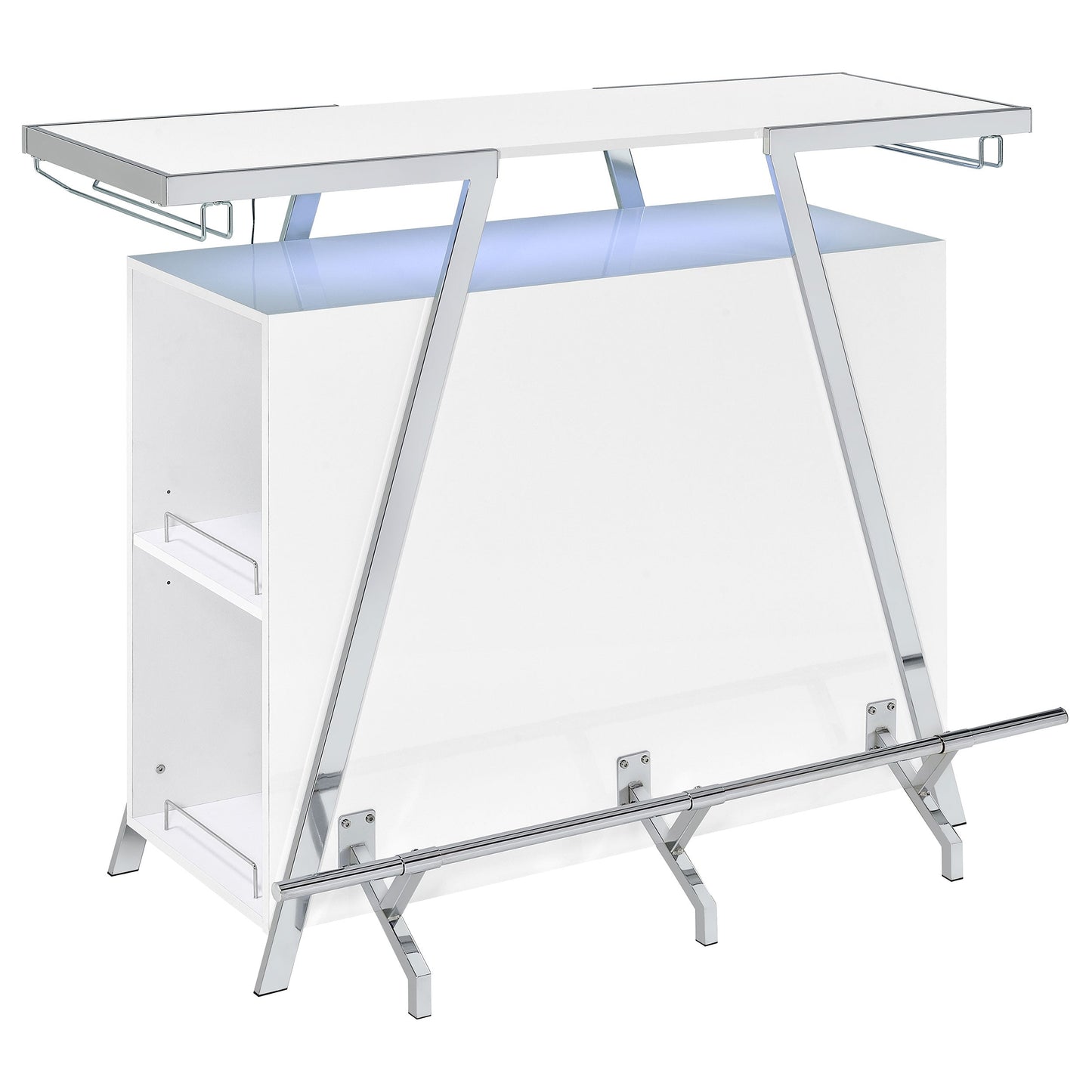 Mueble bar independiente LED para el hogar Araceli blanco de alto brillo