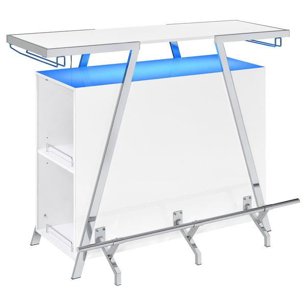 Mueble bar independiente LED para el hogar Araceli blanco de alto brillo