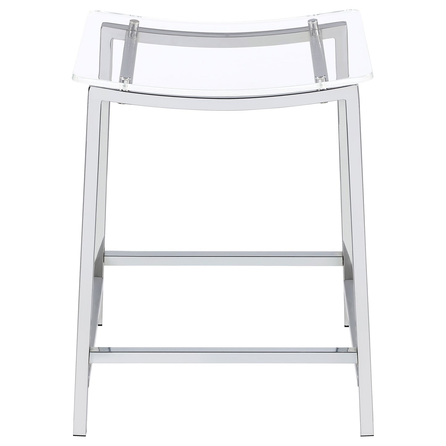 Jovani Acrylic Backless Bar Stool Chrome (Set of 2)