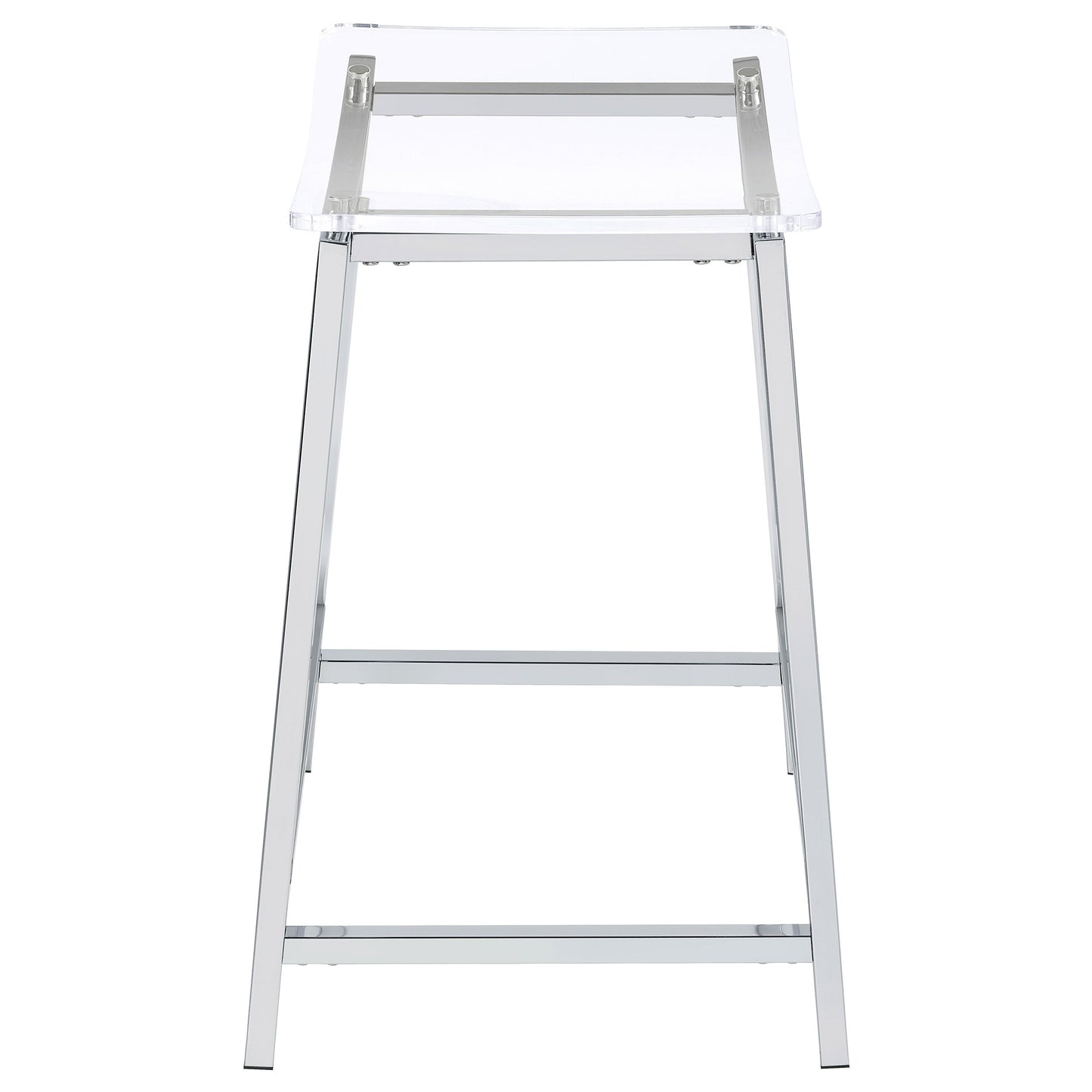 Jovani Acrylic Backless Bar Stool Chrome (Set of 2)