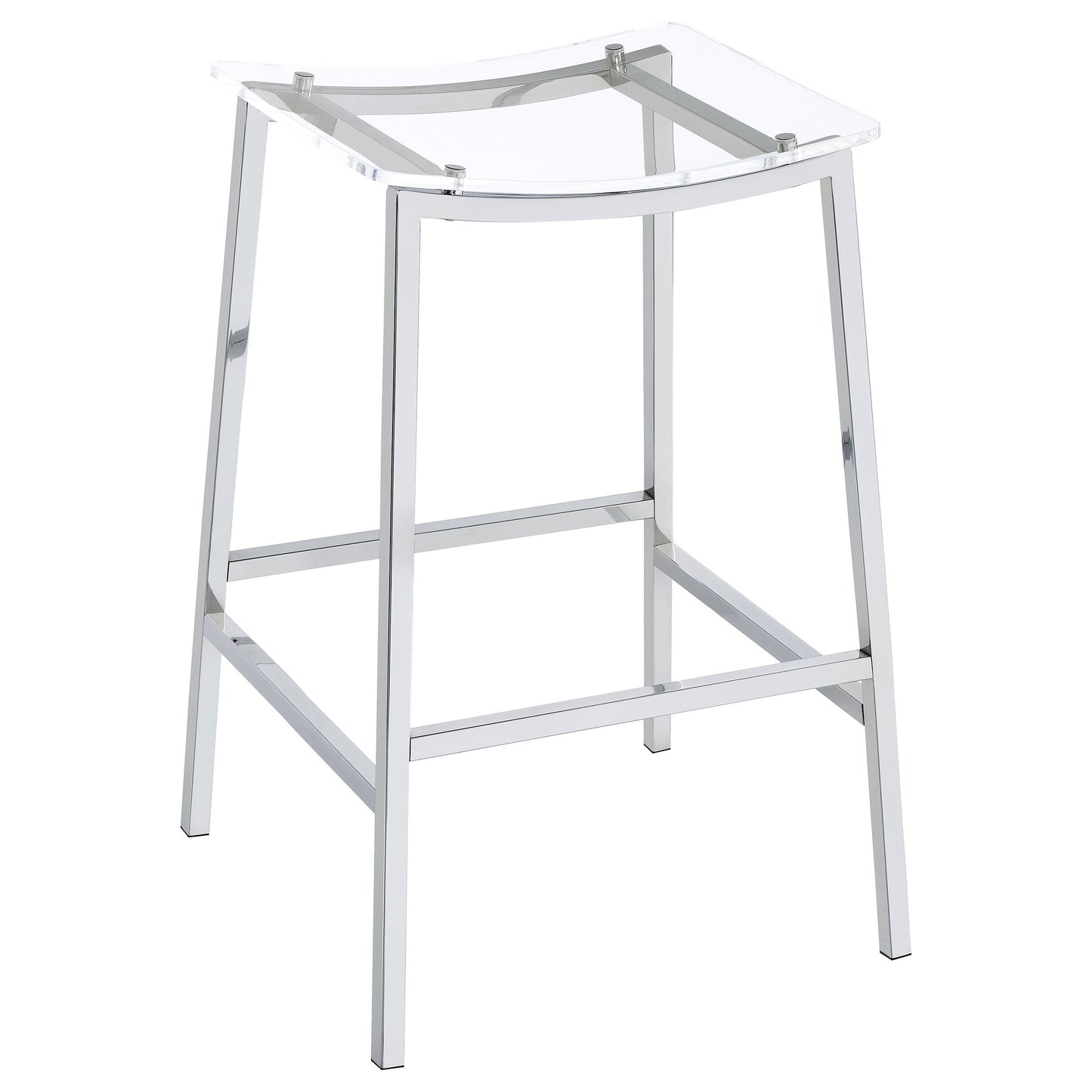Jovani Acrylic Backless Bar Stool Chrome (Set of 2)