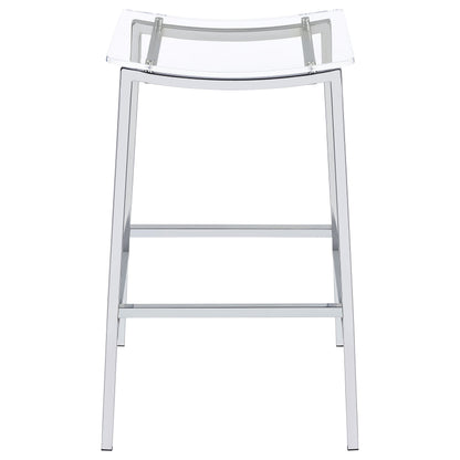 Jovani Acrylic Backless Bar Stool Chrome (Set of 2)
