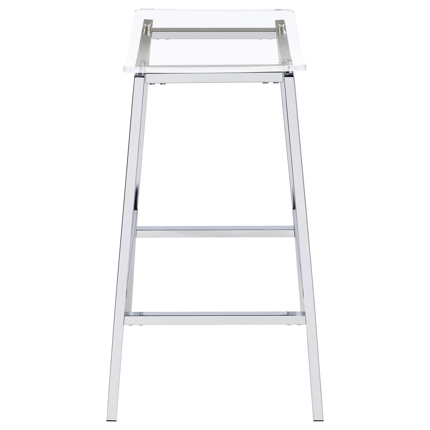 Jovani Acrylic Backless Bar Stool Chrome (Set of 2)