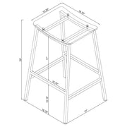 Taburete de bar Jovani acrílico sin respaldo cromado (juego de 2)