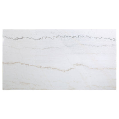 Mesa de comedor Aldrich de 66 pulgadas con altura de mostrador y cubierta de mármol, color blanco