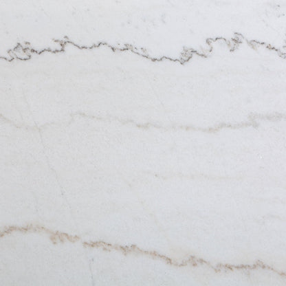 Mesa de comedor Aldrich de 66 pulgadas con altura de mostrador y cubierta de mármol, color blanco