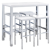 Juego de mesa de bar Natividad Pub Height, blanco de alto brillo