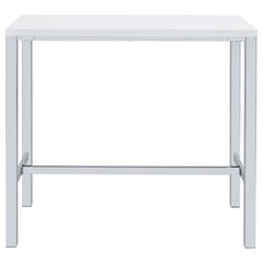 Juego de mesa de bar Natividad Pub Height, blanco de alto brillo