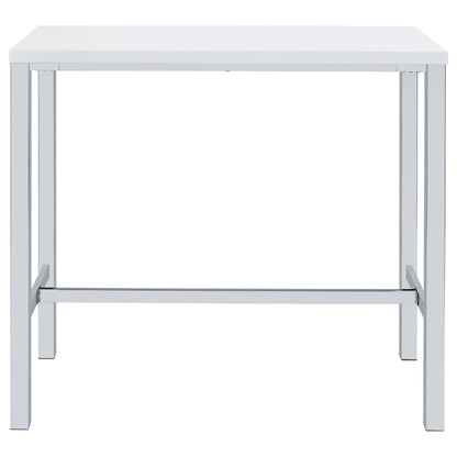 Natividad Pub Height Bar Table Set White High Gloss
