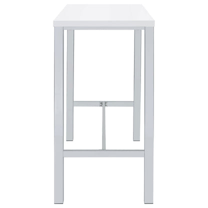 Natividad Pub Height Bar Table Set White High Gloss